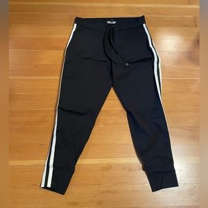 Athleta Jogger Track Pant Black White Strip Medium